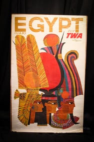 Original TWA Travel Poster "Egypt, U.A.R." by David Klein (1918-2005)
