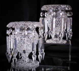 ABP American Brilliant Period Pairpoint Cut Glass Diminutive Lusters