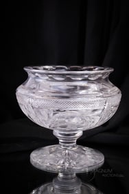 ABP American Brilliant Period Cut Pedestal Glass Bowl