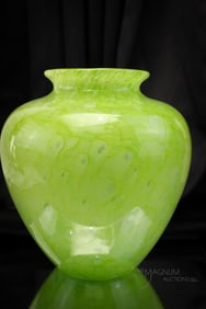 Steuben Jade Green Cluthra 10 1/4" Vase
