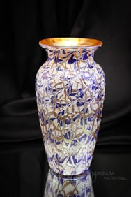 Durand Moorish Crackle Art Glass Vase