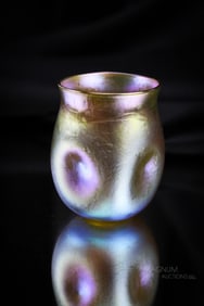 Signed Tiffany Gold Favrile Art Glass Pinched Toothpick Holder