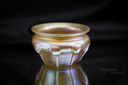 Signed Tiffany Gold Favrile tadpoles Open Salt