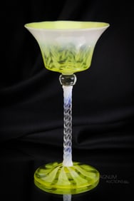 Tiffany Pastel Favrile Opalescent Yellow 6 3/4" Stem