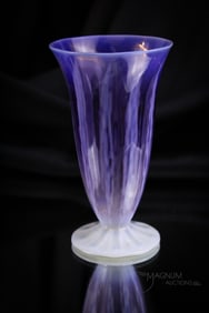 Signed Tiffany Favrile Pastel Art Glass Footed 5" Tumbler