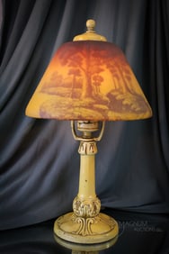 Moe Bridges Reverse Painted Boudoir Lamp