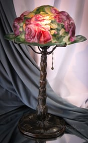 Rare Pairpoint Puffy Rose Bonnet Boudoir Lamp