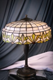 Lamb Bros. Leaded Glass Arts and Crafts Table Lamp