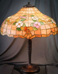 Lamp Bros. Leaded Glass Arts and Crafts Table Lamp