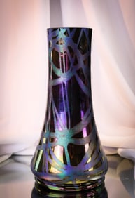 Austrain Purple Irridescent Art Glass Vase
