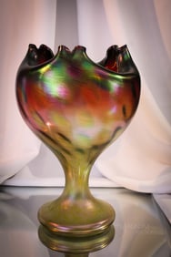 Rindskopf Pepita Large Irridescent Art Glass Vase