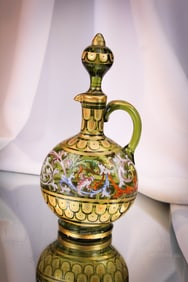 Moser Victorian Enameled Gilt Art Glass Cruet