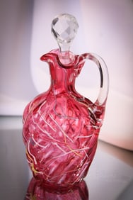 Scarce Cranberry Victorian Phoenix Peloton Cruet