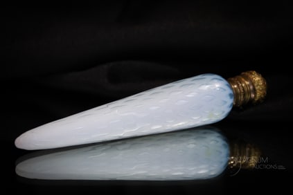 Victorian Satin Mother of Pearl Glass Laydown 6" Perfume