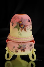 Webb Burmese Victorian Glass Clarke's Fairy Lamp