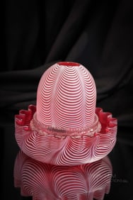 Cranberry Nailsea Victorian Glass Clarke's Fairy Lamp