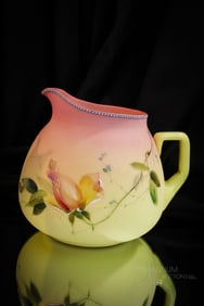 Mt. Washington Burmese Decorated Victorian Glass Water Pitcher