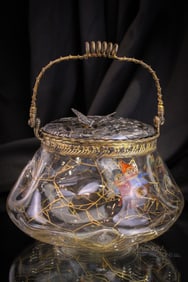 Rare Mt. Washington Napoli Glass palmer Cox Brownie Victorian Biscuit Jar