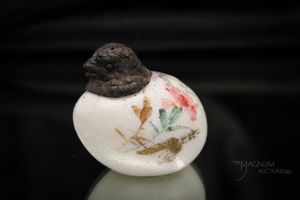 Mt. Washington Victorian Glass Chick Head Salt Shaker
