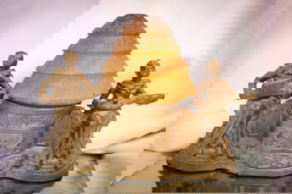 Art Deco Spelter Antique Minstrels Lamp