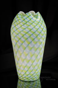 Stevens & Williams Northwood Pull-up Victorian Satin Glass 8" Vase