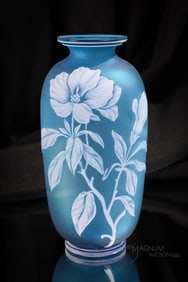 Signed Thomas Webb Victorian English Cameo Glass Vase