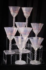 8 pc Lot Italian Murano Art Glass Stems