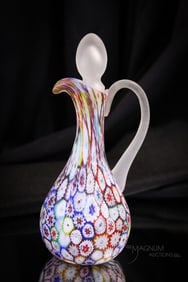 Italian Murano Millefiori Art Glass Cruet