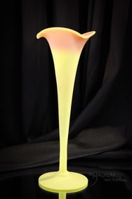 Mt. Washington Glass Burmese Trumpet 12" Vase