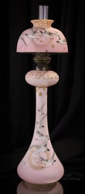 Museum Rare Mt. Washington Victorian Glass Snow Geese Vase 19" Lamp