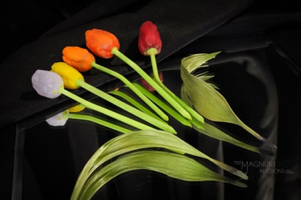 7 pc Lot German Blown Glass Tulips