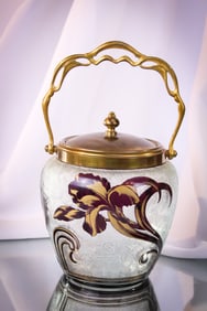 Baccarat Acid Cutback Cameo Ruby Glass Biscuit Jar