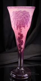 Signed LeVerre Francais Cameo Art Glass 12" Vase