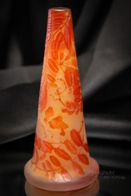 Signed Galle French Art Glass Cameo Glass Cabinet Vase