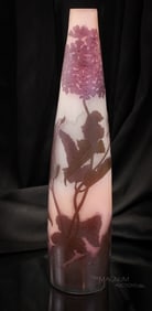 Signed Galle' French Cameo Art Glass 14 1/2" Vase