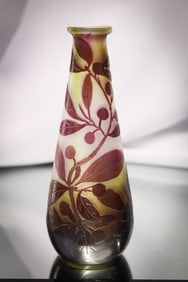 Signed Galle" French Cameo Art Glass 6" Cabinet Vase