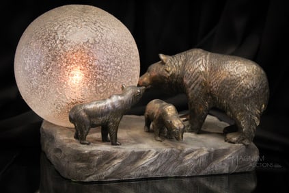 Art Deco Polar Bear Radio Lamp
