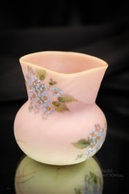 Mt. Washington Burmese Diamond Quilt Decorated Victorian Toothpick Holder