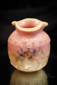 Mt. Washington Glossy Burmese Decorated Victorian Toothpick Holder