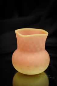 Mt. Washington Victorian Burmese Decorated Glass Toothpick Holder