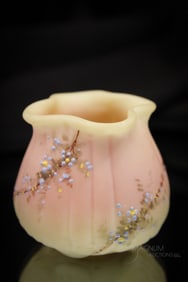 Mt. Washington Burmese Simple Scroll Victorian Glass Toothpick Holder
