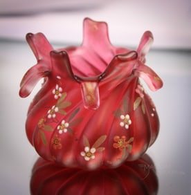 Very Rare Mt. Washington Cranberry Flat Fingers Victorian Toothpick Holder