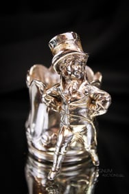 Hartford Victorian Silverplate Figural Dandy Boy in Top Hat Toothpick Holder
