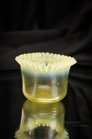 Scarce Vaseline Opalescent Victorian Toothpick Holder