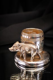 Pairpoint Figural Silverplate Piggy Victorian Toothpick Holder