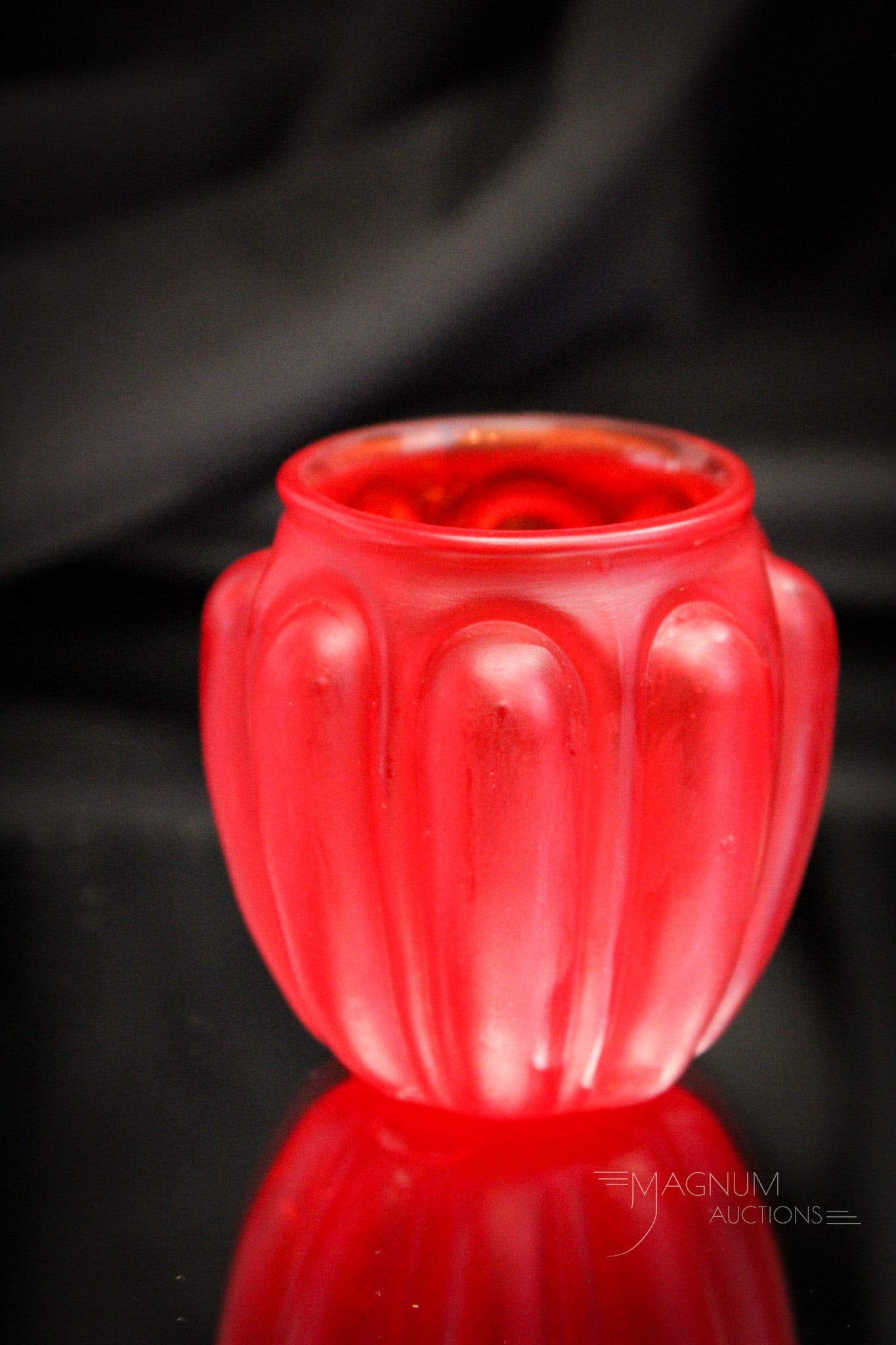 Fostoria Consolidated Bulging Loops Satin Victorian Toothpick Holder: Unusual find in this Fostoria Consolidated Bulging Loops pattern Victorian toothpick holder. Almost never seen in satin finish. This one is a super example. It measures 2 1/4" tall. Provenance: This