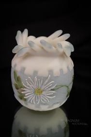 Mt. Washington Victorian Glass Parallel Greek Key Fingers Toothpick Holder