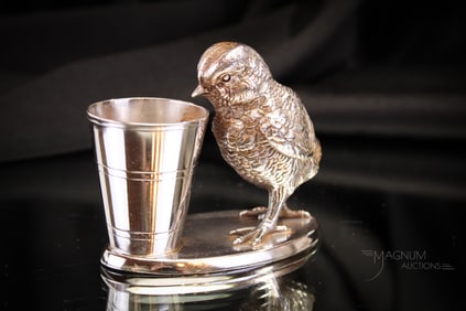 Meriden Silverplate Figural Chick Toothpick Holder