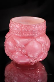 Northwood Quilted Phlox Pink Cased Victorian Glass Toothpick Holder