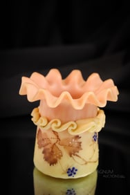 Mt. Washington Burmese Victorian Glass Toothpick Holder